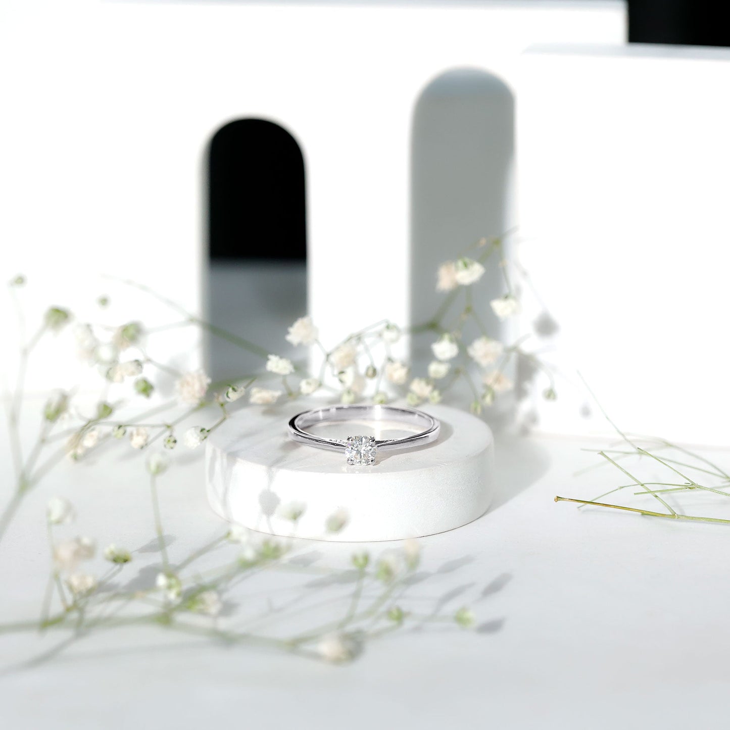 Minimal Round Lab Grown Diamond Solitaire Ring