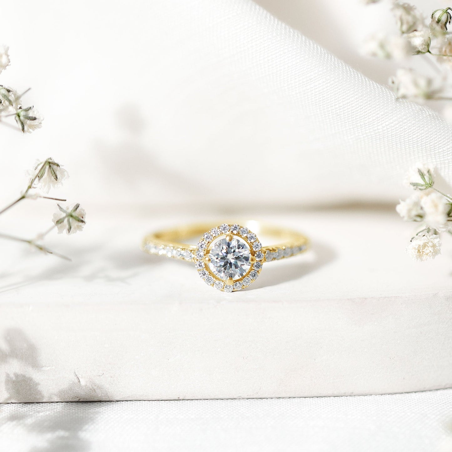 5MM Lab Grown Diamond Engagement Ring with Halo