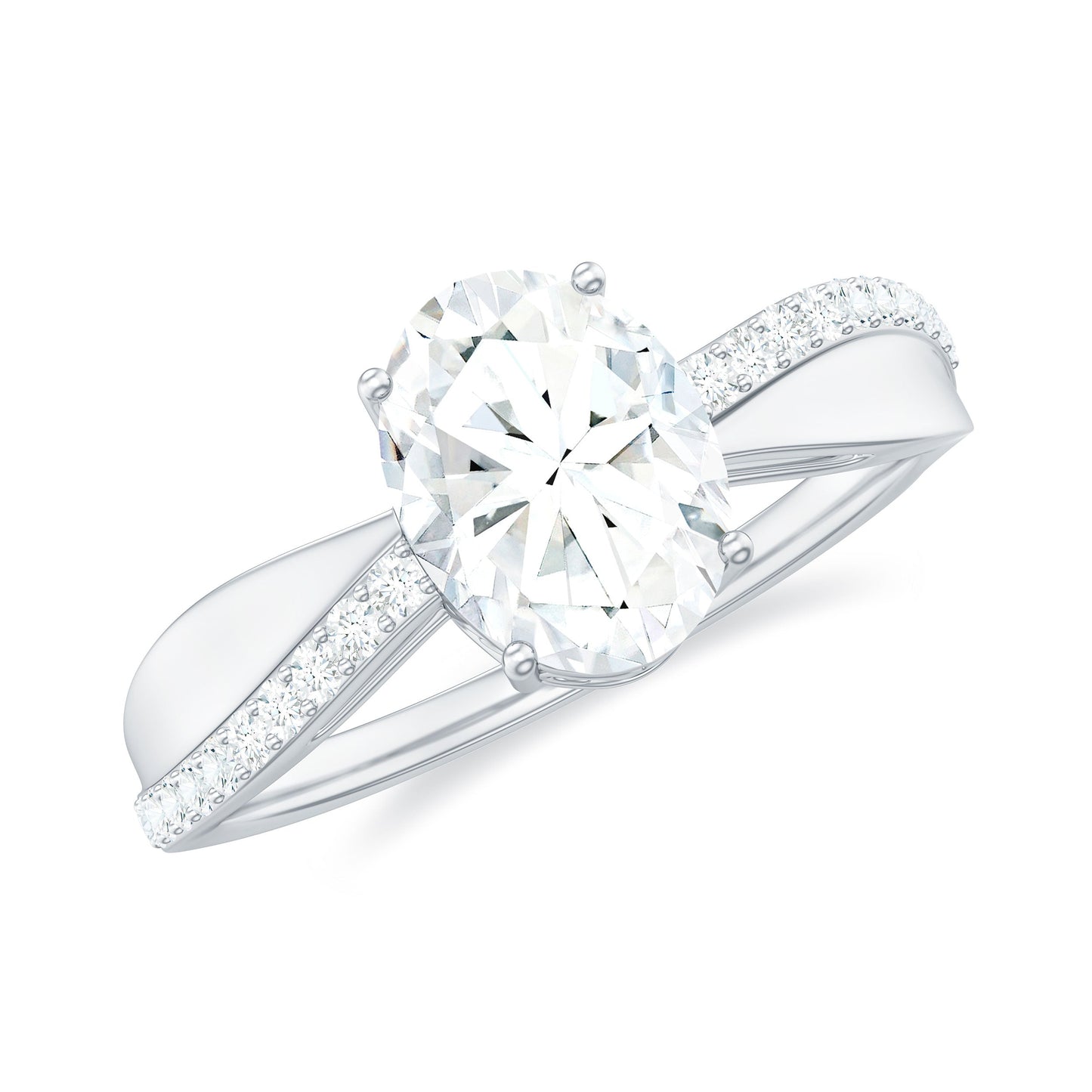 Classic Oval Shape Lab Grown Diamond Solitaire Engagement Ring