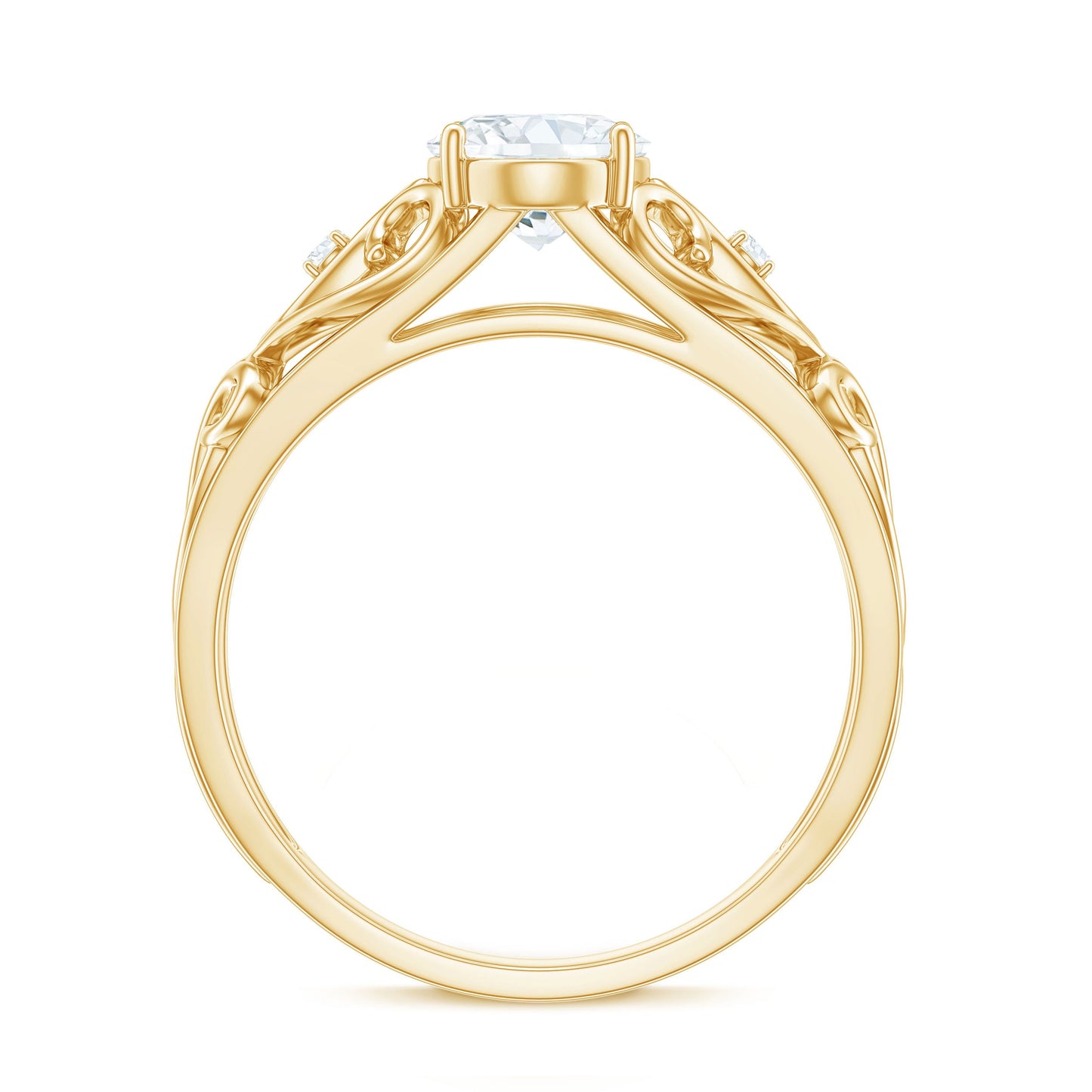 Antique Style Lab Grown Diamond Solitaire Engagement Ring