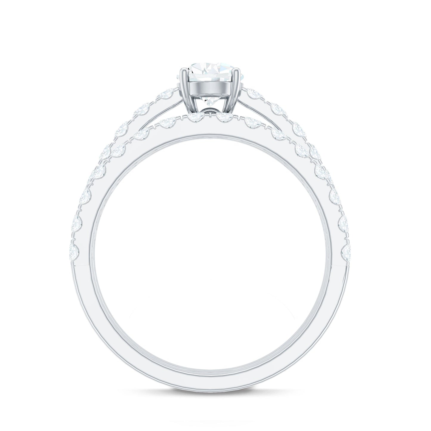 Minimal Pear Shape Lab Grown Diamond Wedding Ring Set