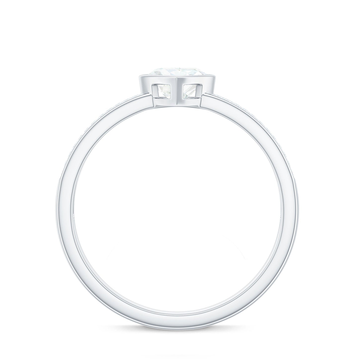 Heart Shape Lab Grown Diamond Solitaire Ring with Side Stones