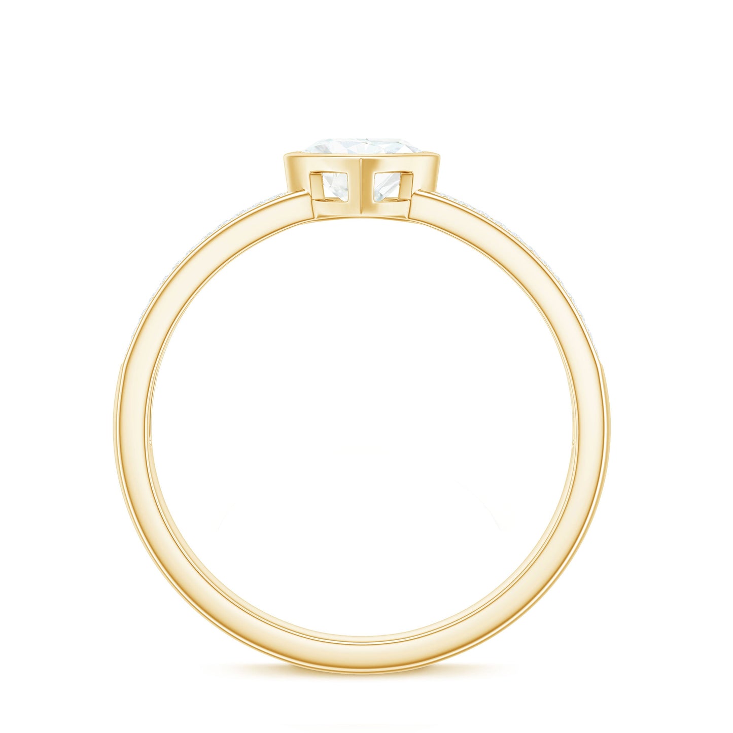 Heart Shape Lab Grown Diamond Solitaire Ring with Side Stones