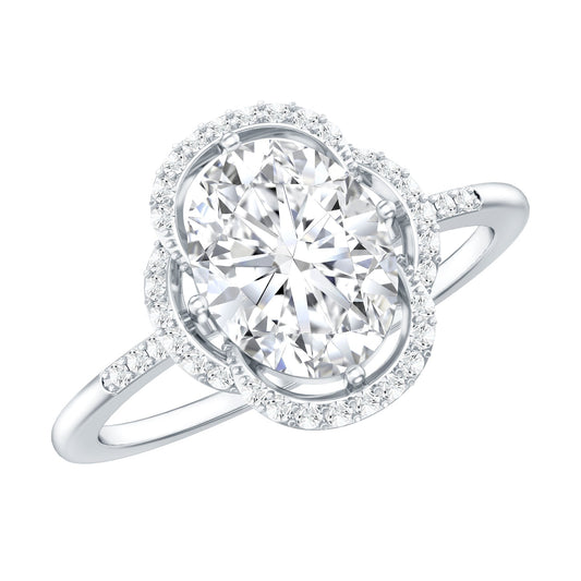 Certified 2 Carat Moissanite Vintage Inspired Engagement Ring in Silver