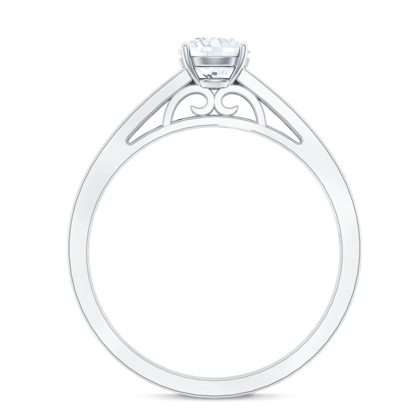 Cubic Zirconia Engagement Ring with Side Stones