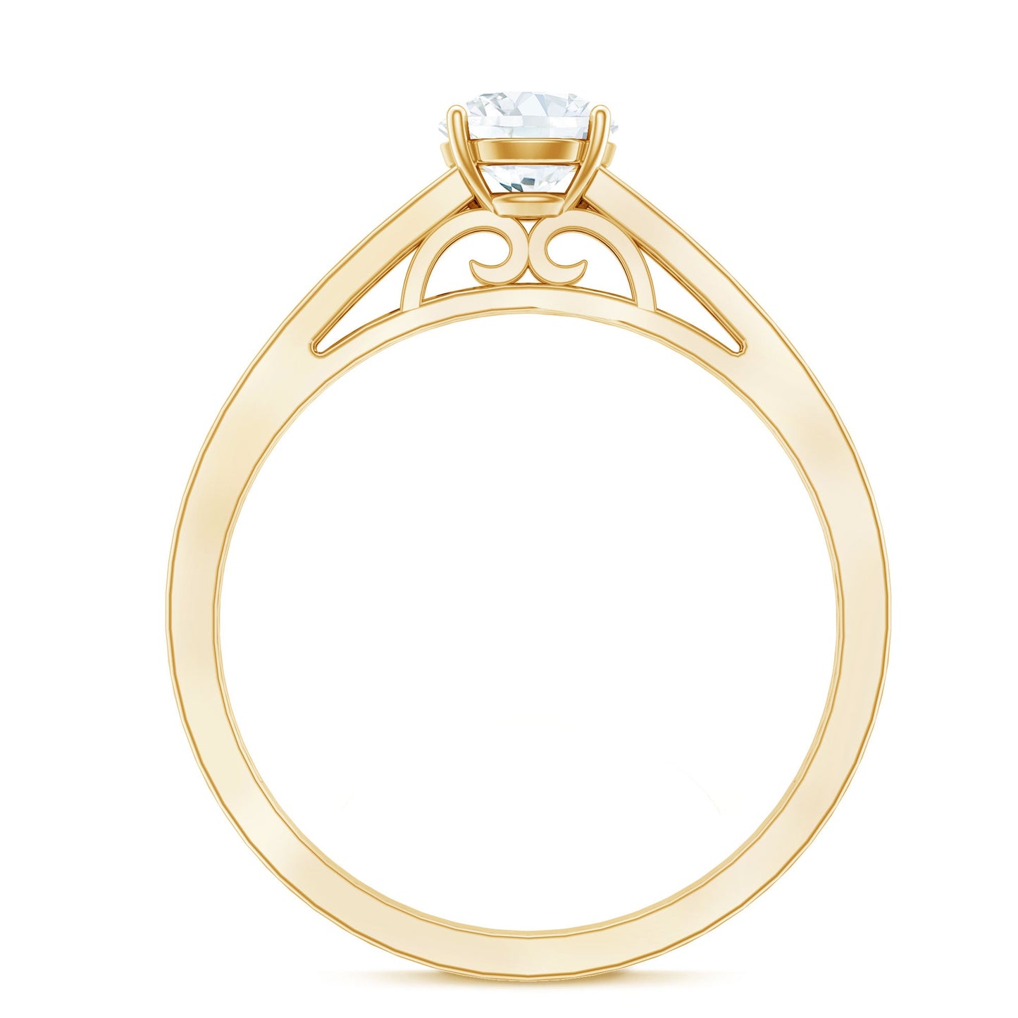 Cubic Zirconia Engagement Ring with Side Stones
