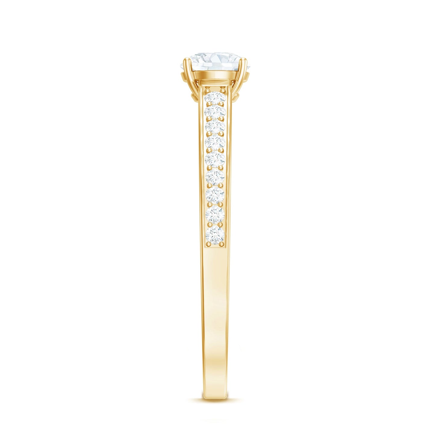 Cubic Zirconia Engagement Ring with Side Stones