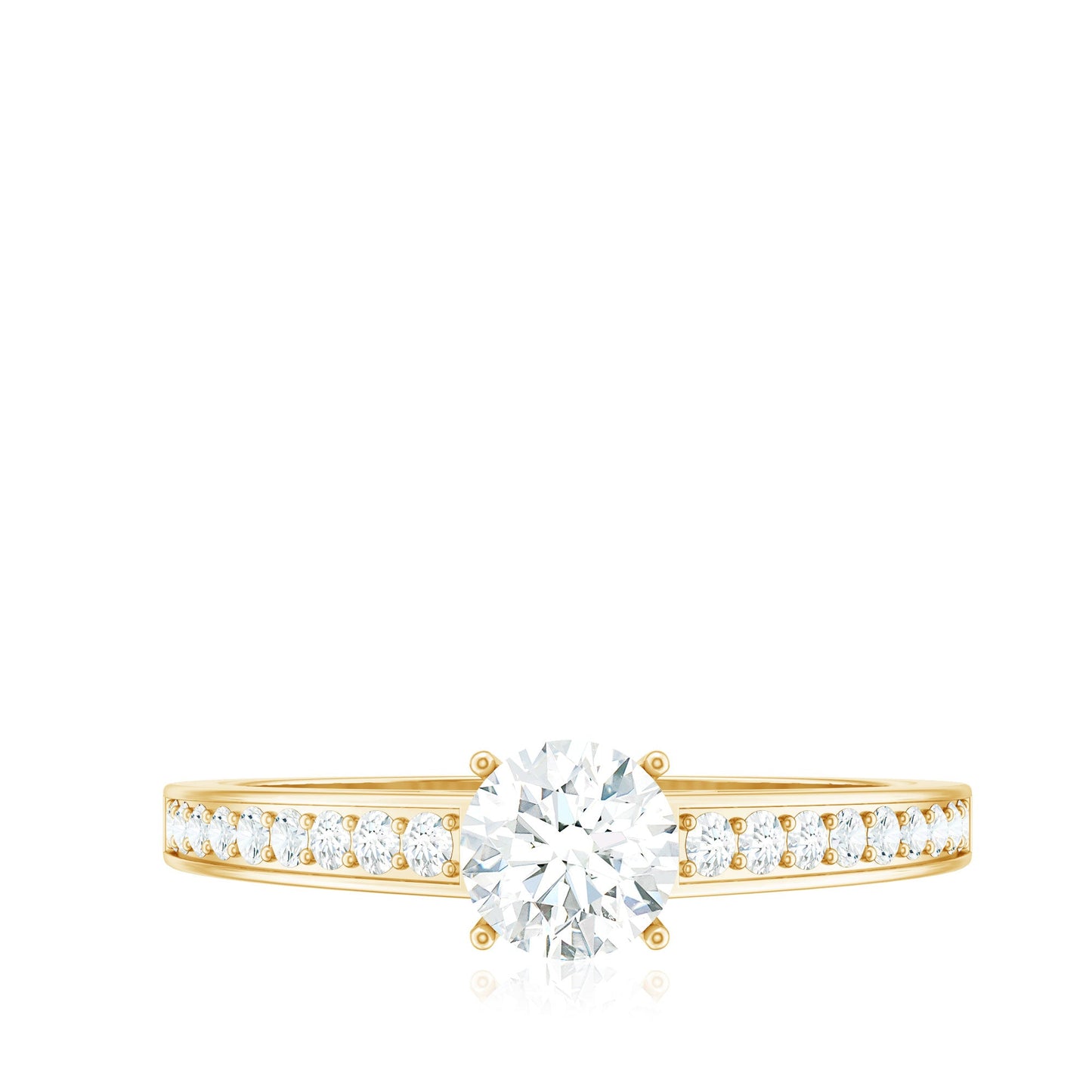 Cubic Zirconia Engagement Ring with Side Stones
