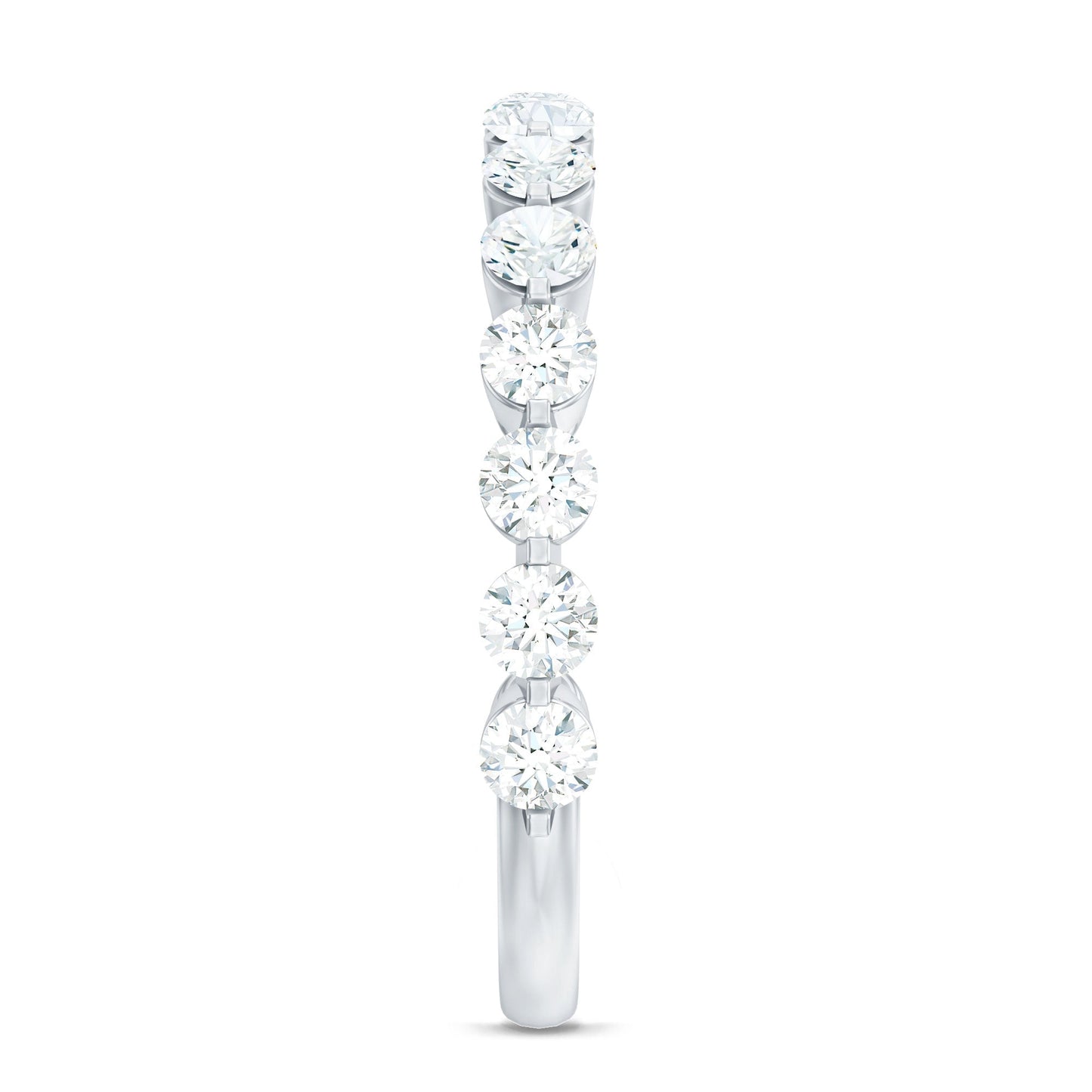 Round Shape Floating Diamond Half Eternity Ring