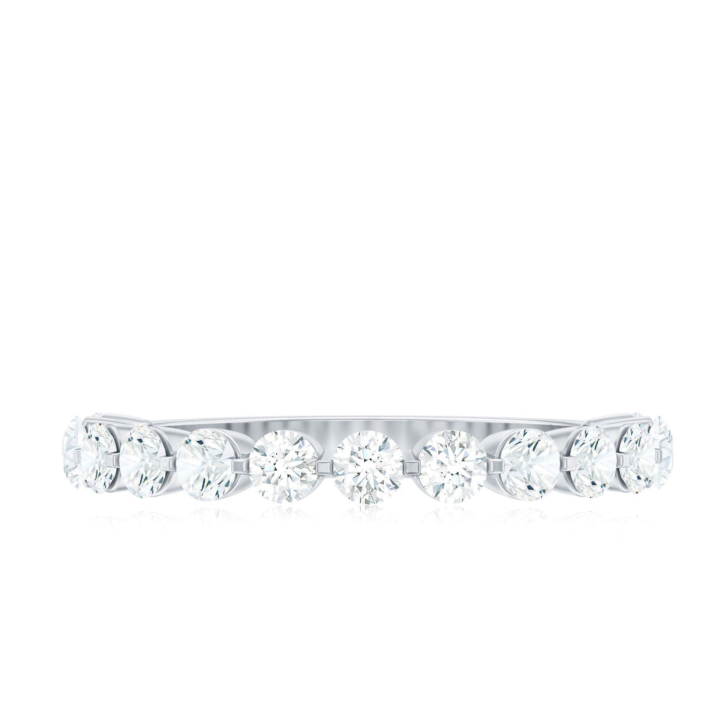 Round Shape Floating Diamond Half Eternity Ring