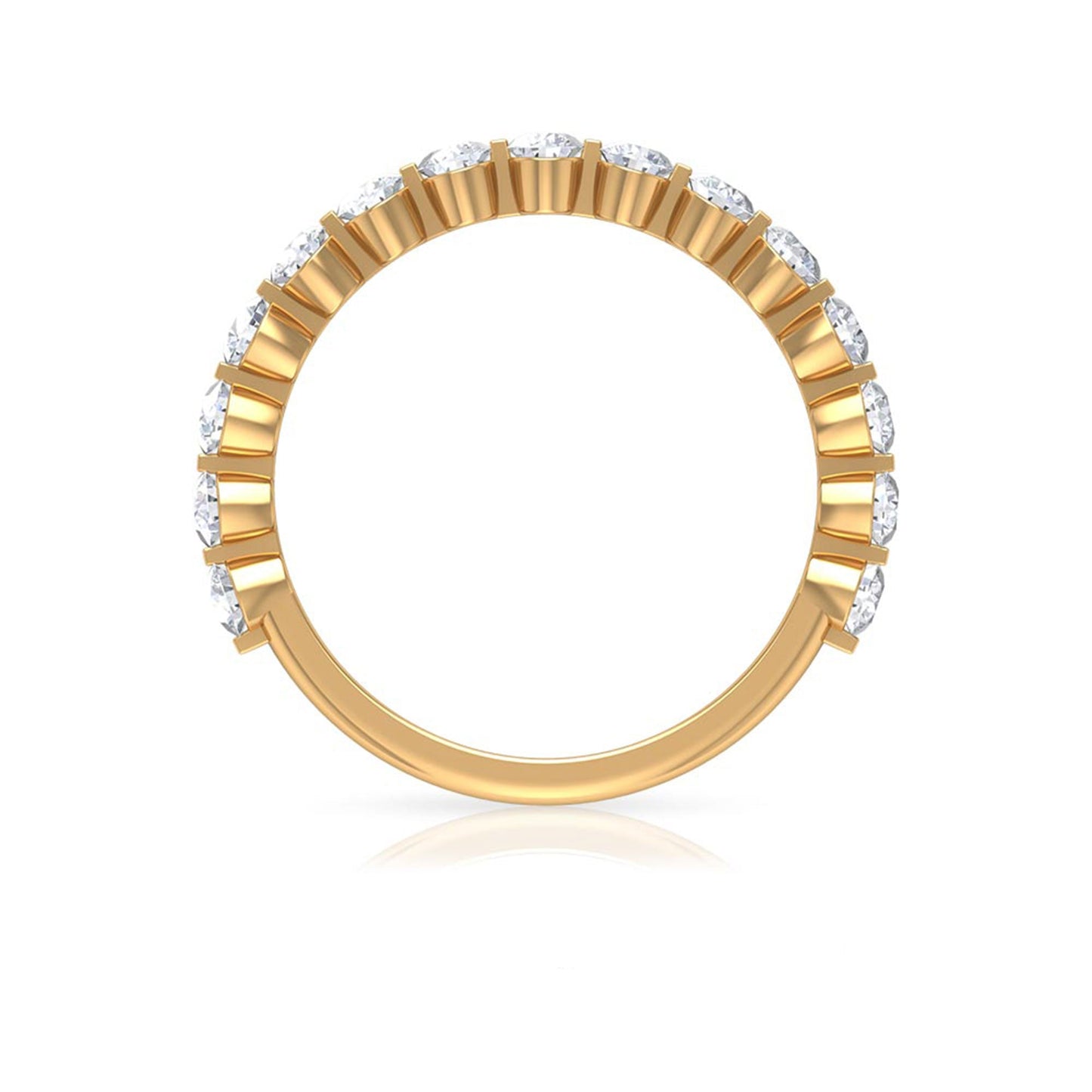 Round Shape Floating Diamond Half Eternity Ring