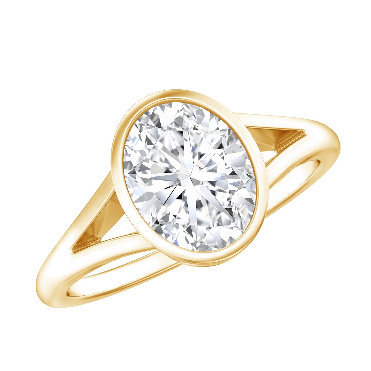 Certified 7X9 MM Oval Moissanite Solitaire Engagement Ring