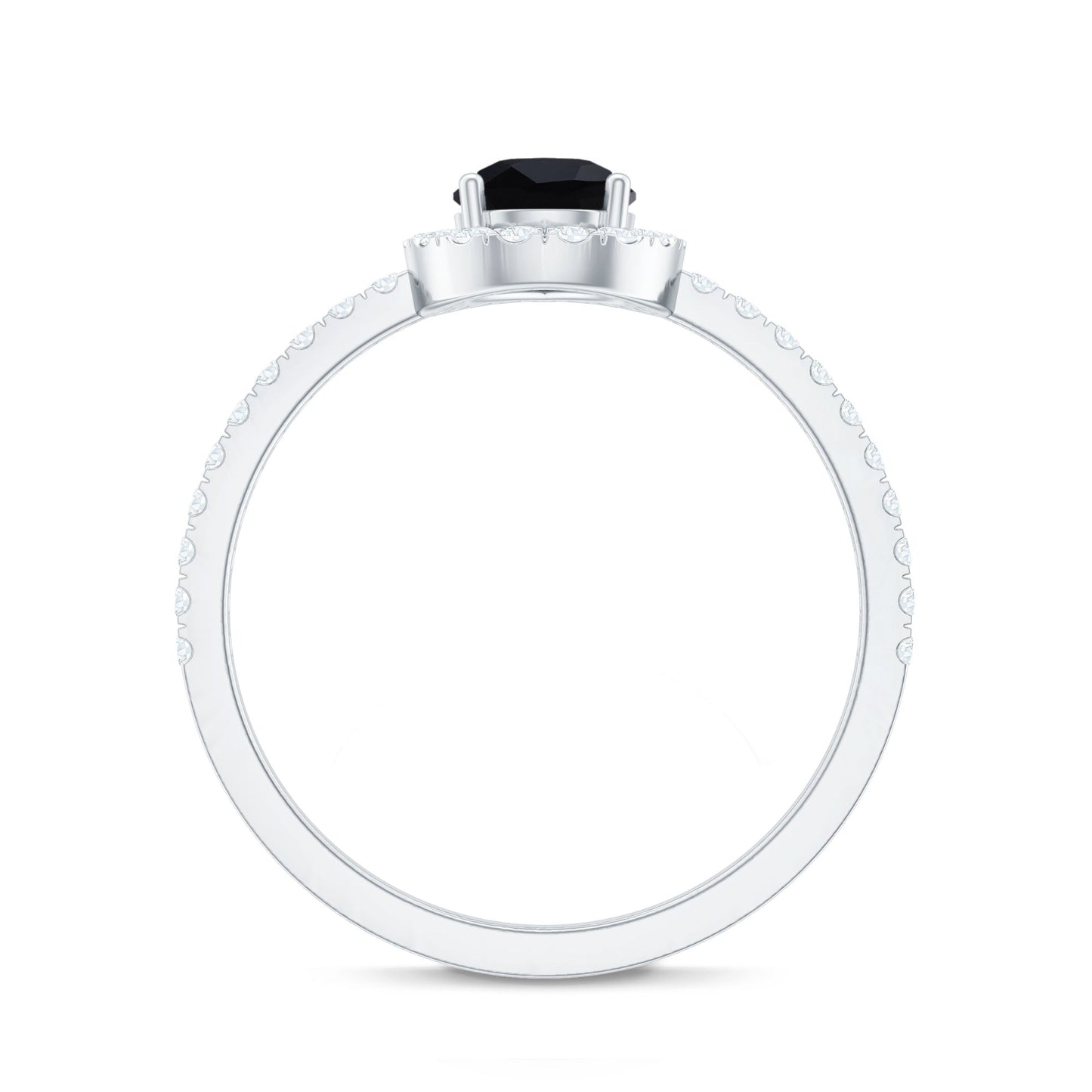 Certified 0.85 Carat Pear Shape Lab Grown Black and White Diamond Halo Engagement Ring