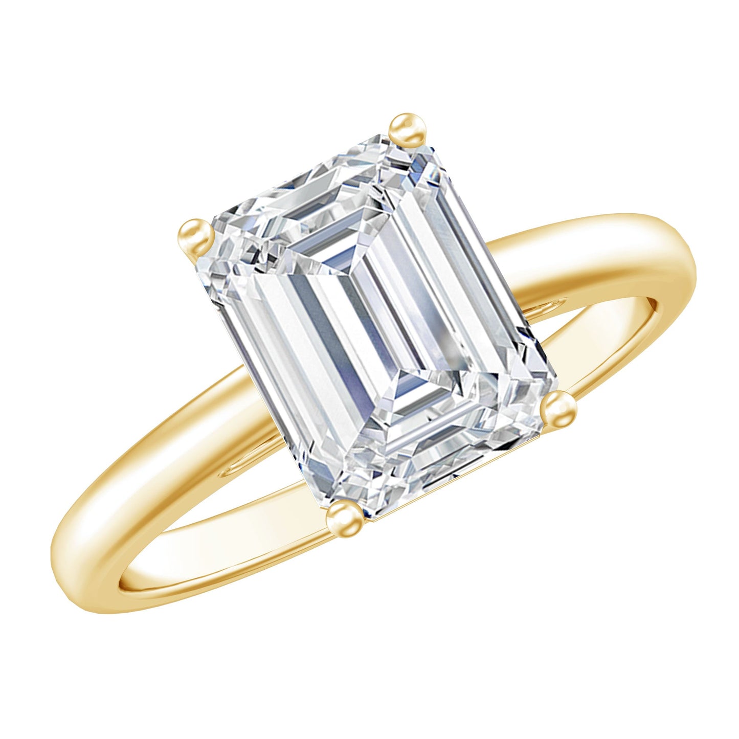 Solitaire 7X9MM Emerald Cut Moissanite Engagement Ring For Her