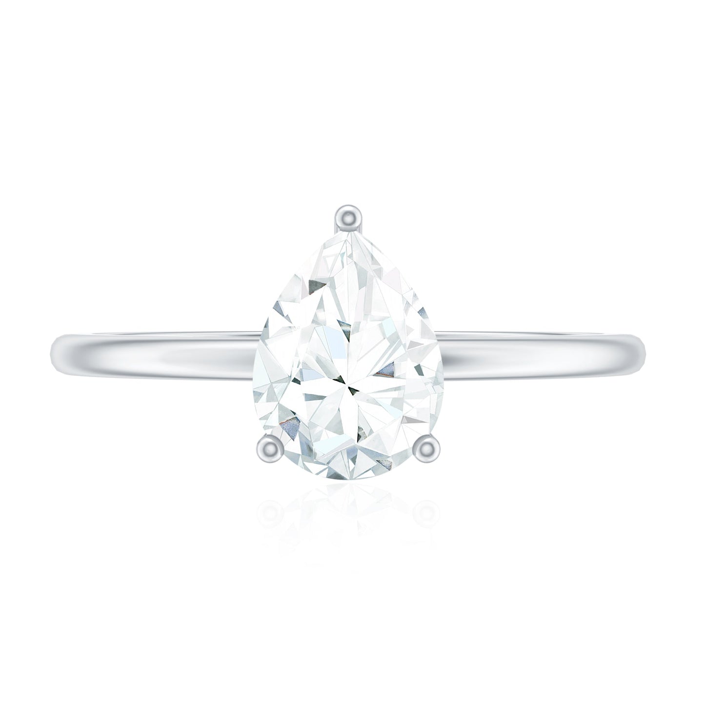 Solitaire Moissanite Teardrop Engagement Ring for Women