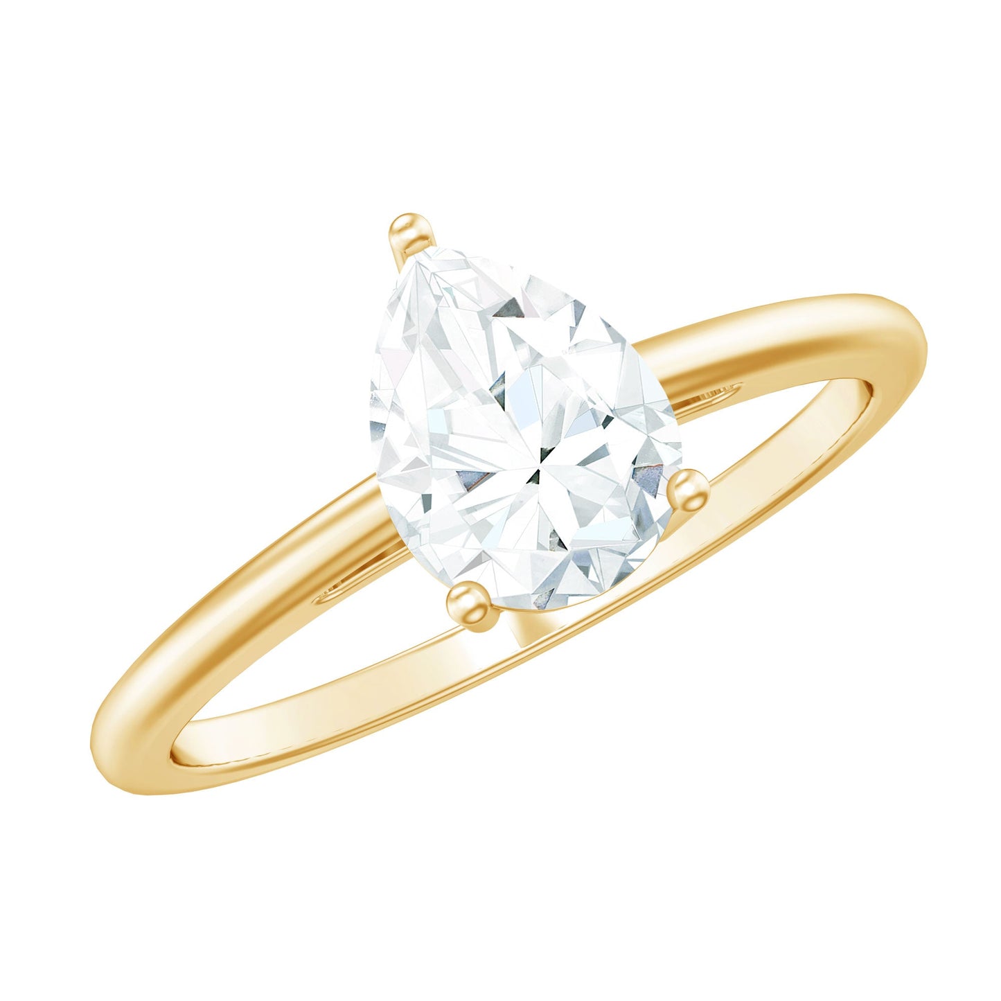 Solitaire Moissanite Teardrop Engagement Ring for Women