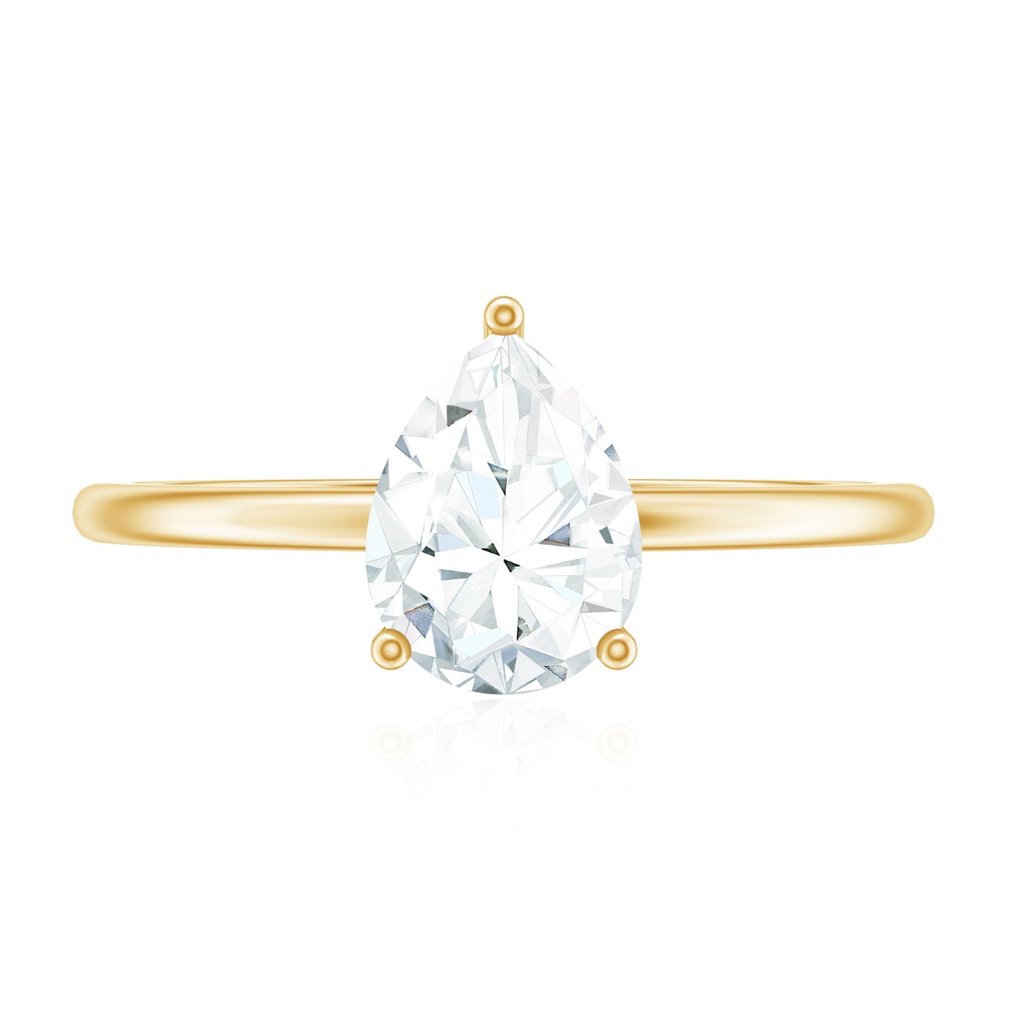 Solitaire Moissanite Teardrop Engagement Ring for Women