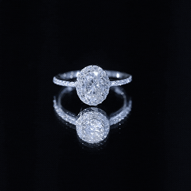 Certified Moissanite 6X8 MM Oval Engagement Ring For Her