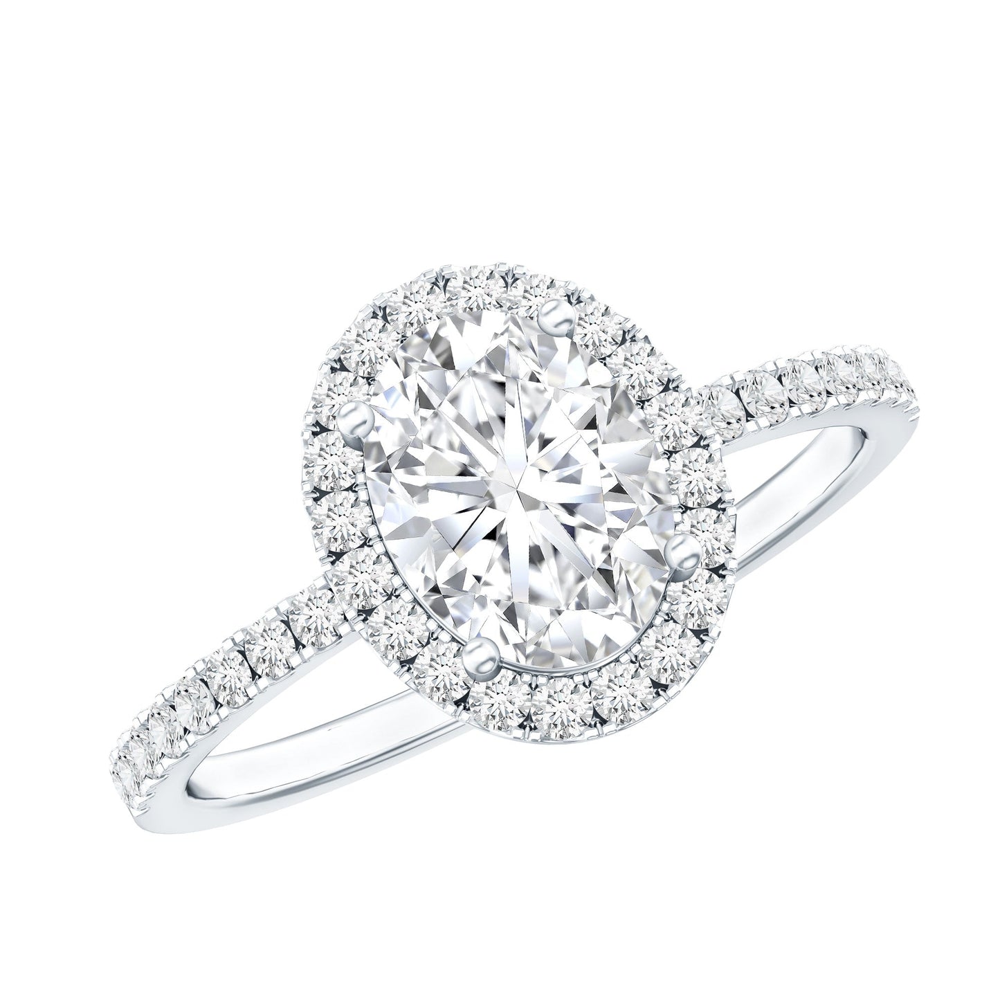 Certified Moissanite 6X8 MM Oval Engagement Ring For Her