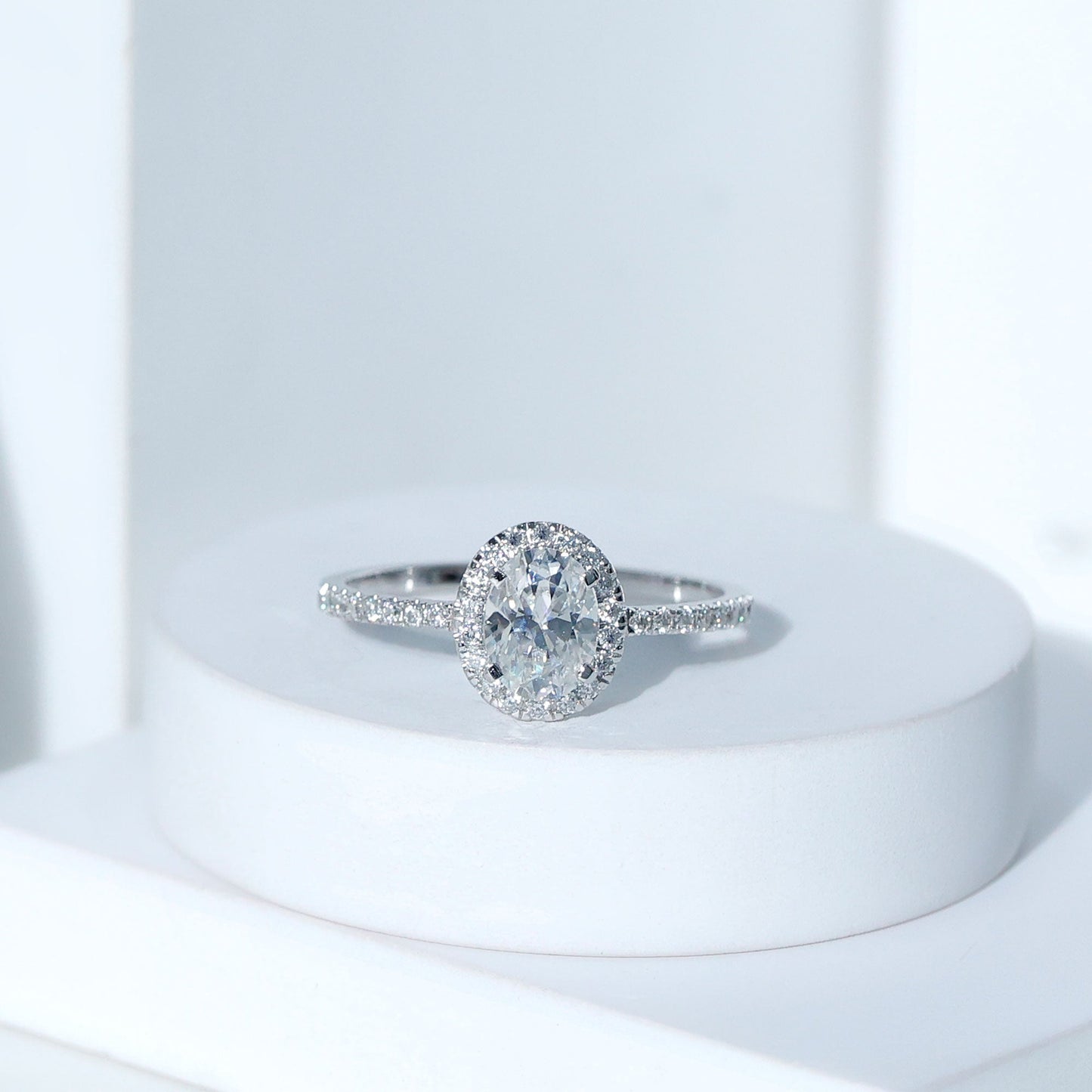 Certified Moissanite 6X8 MM Oval Engagement Ring For Her