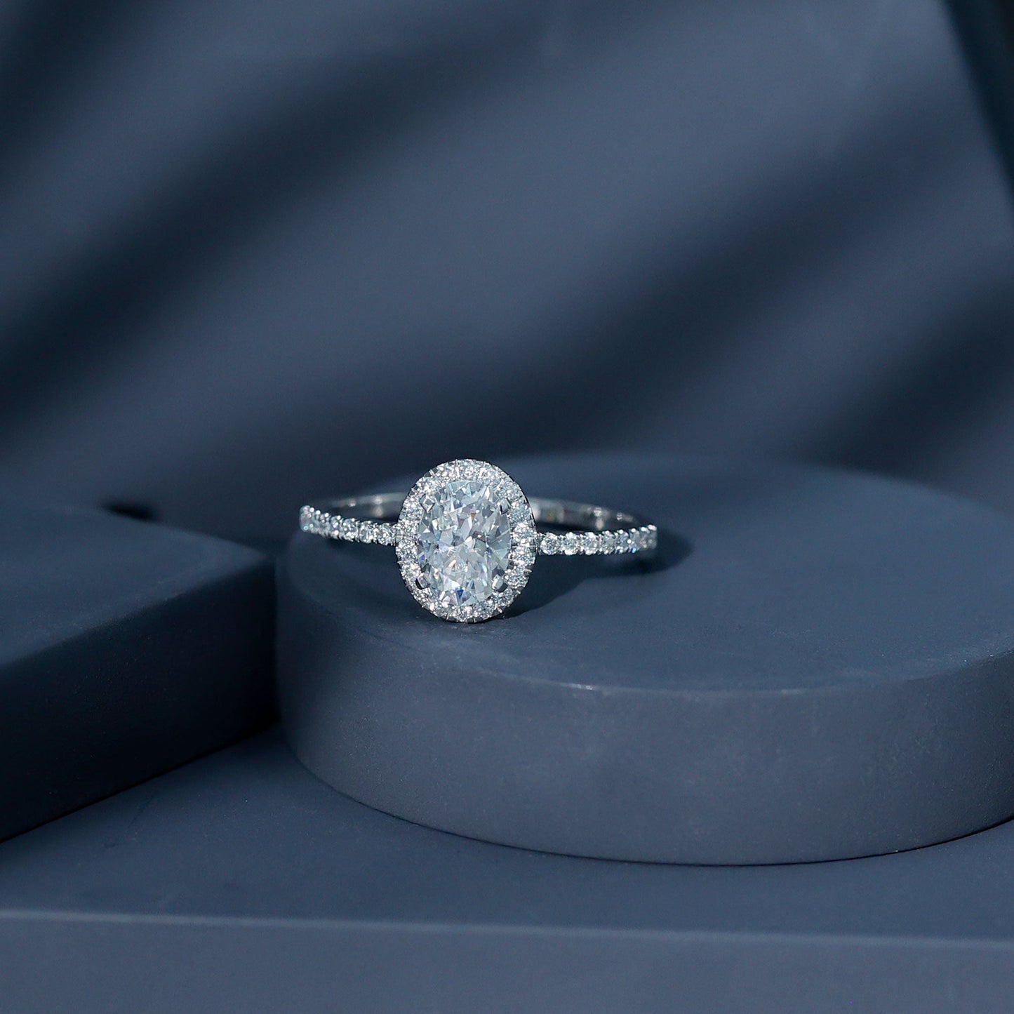 Certified Moissanite 6X8 MM Oval Engagement Ring For Her