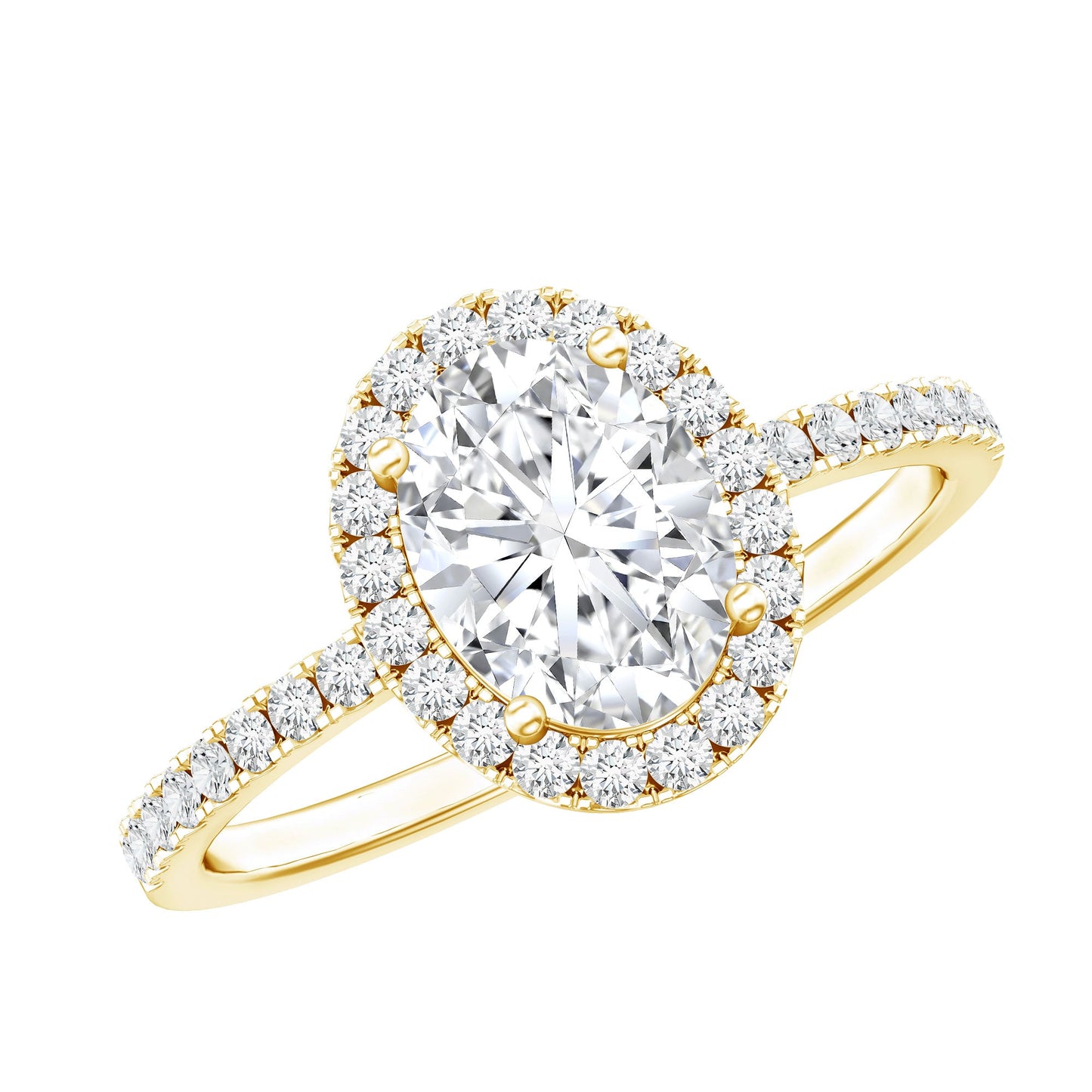 Certified Moissanite 6X8 MM Oval Engagement Ring For Her