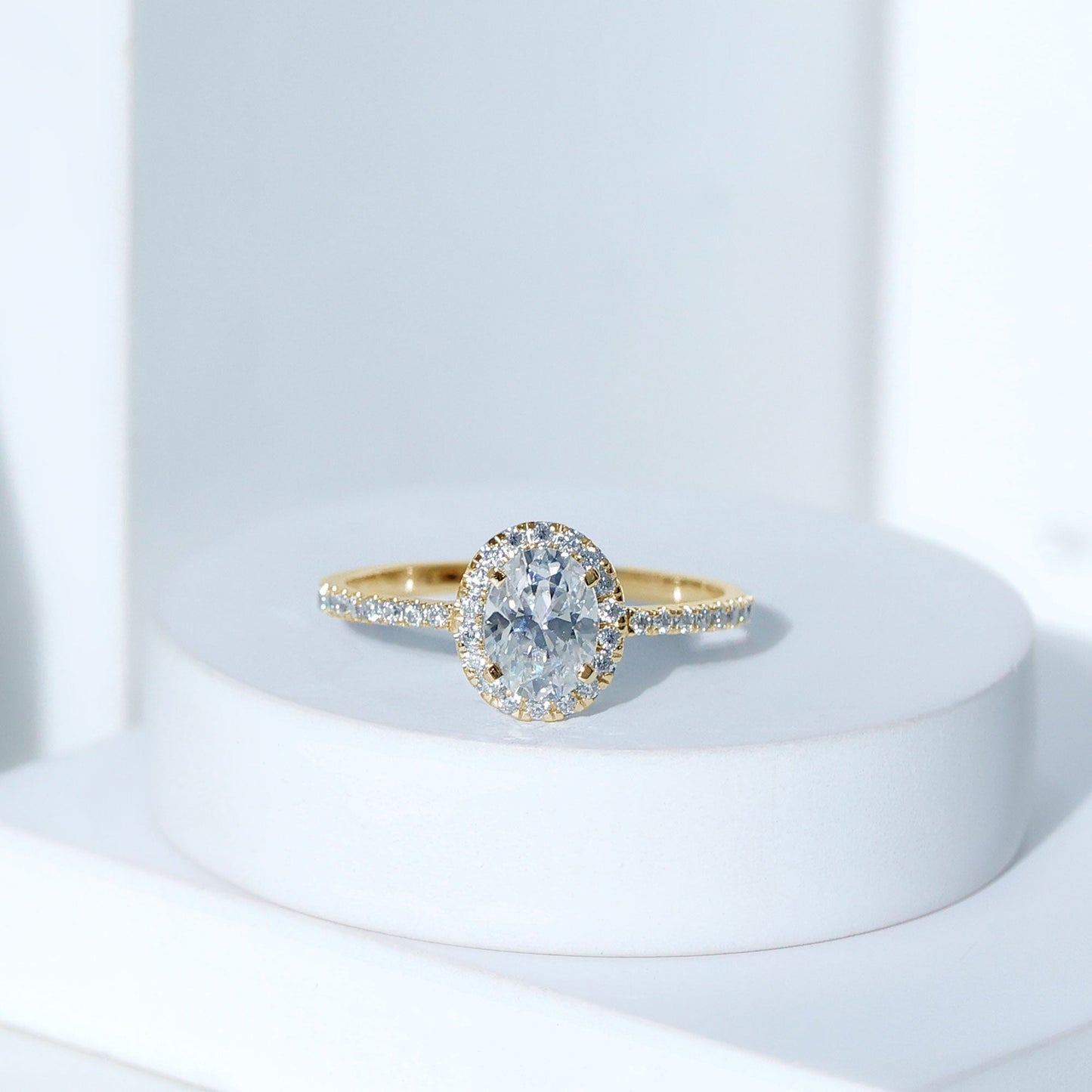 Certified Moissanite 6X8 MM Oval Engagement Ring For Her