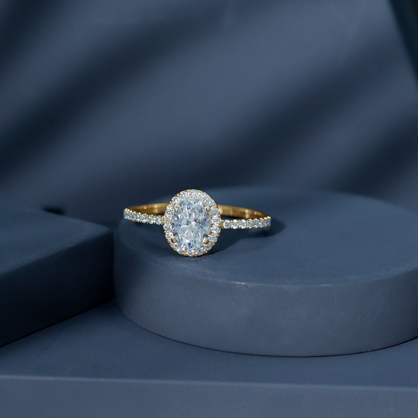 Certified Moissanite 6X8 MM Oval Engagement Ring For Her