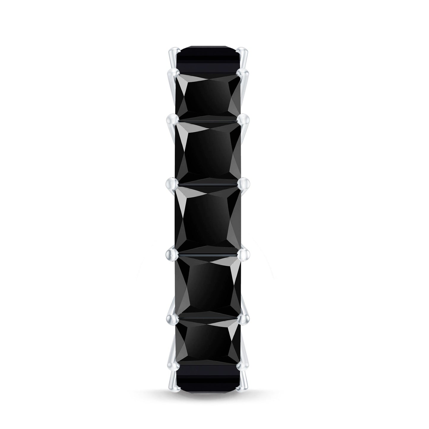 Certified Princess Cut Lab Grown Black Diamond Eternity Ring for Women
