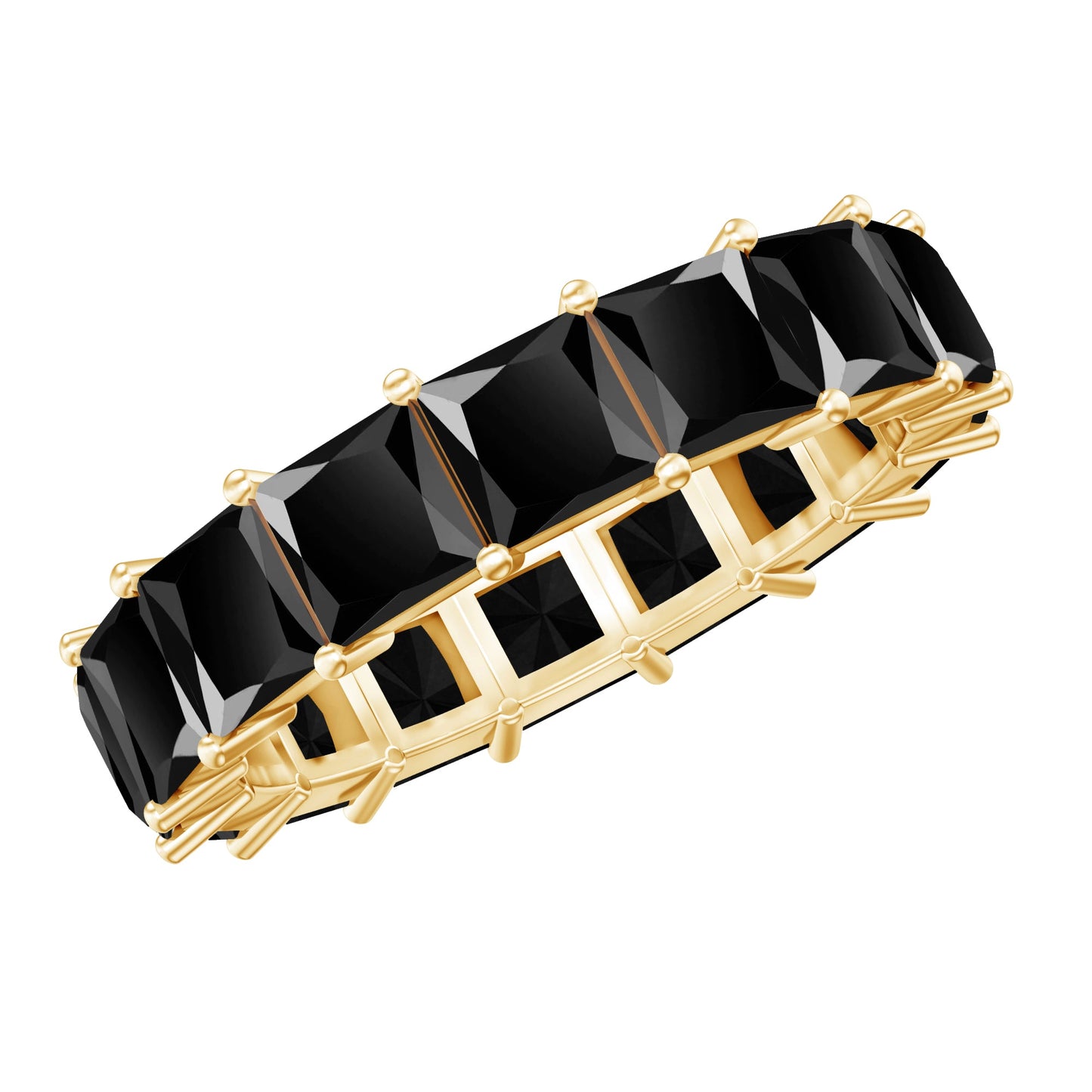 Certified Princess Cut Lab Grown Black Diamond Eternity Ring for Women