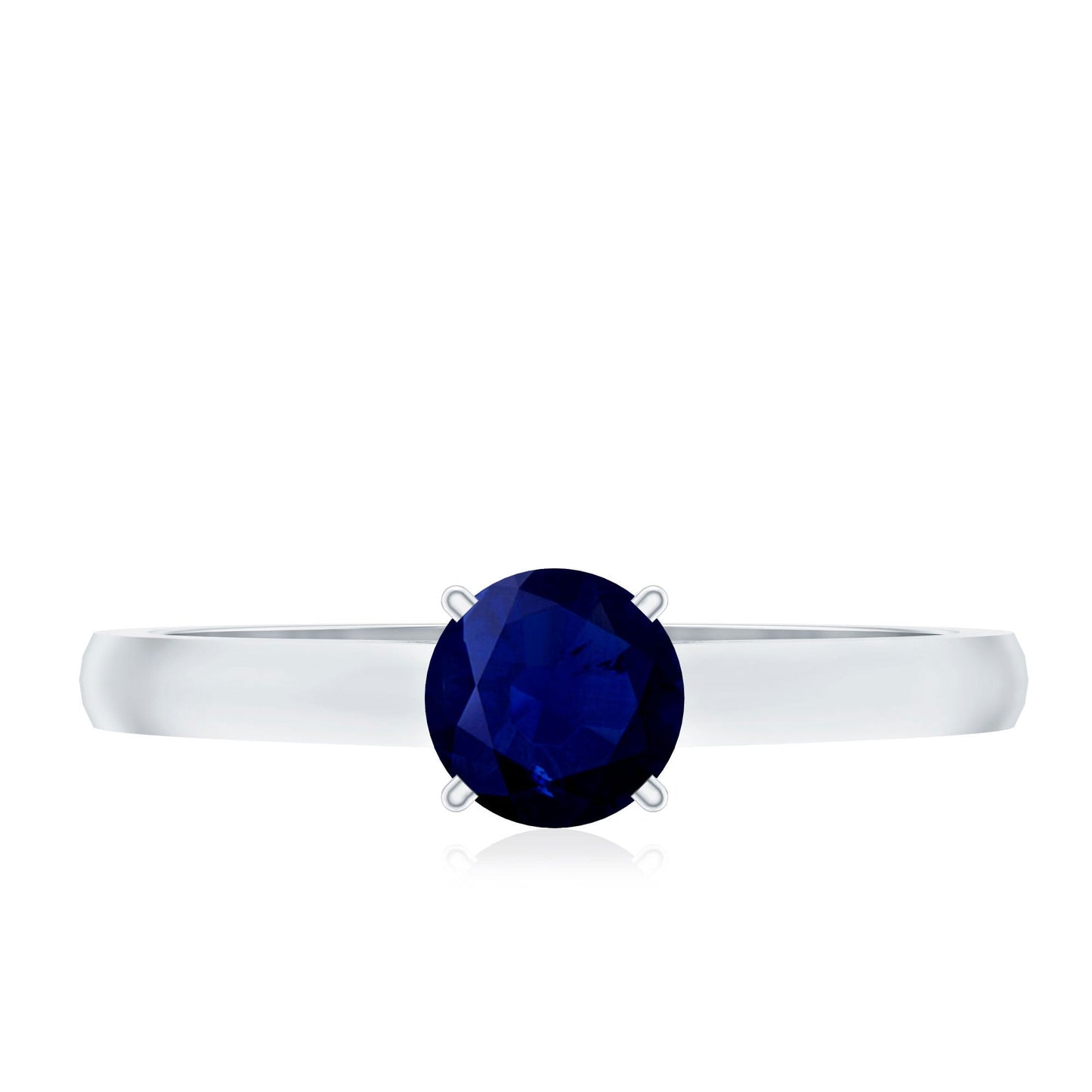 Natural Blue Sapphire Solitaire Ring in Basket Setting