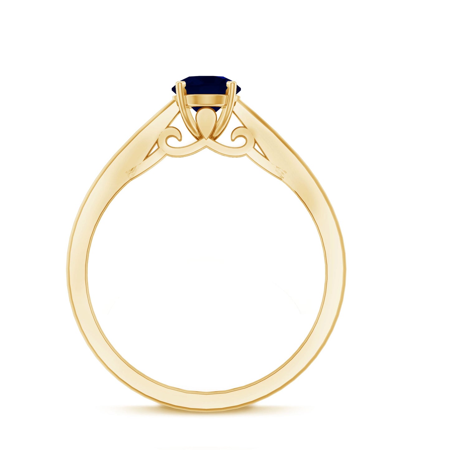 Natural Blue Sapphire Solitaire Ring in Basket Setting