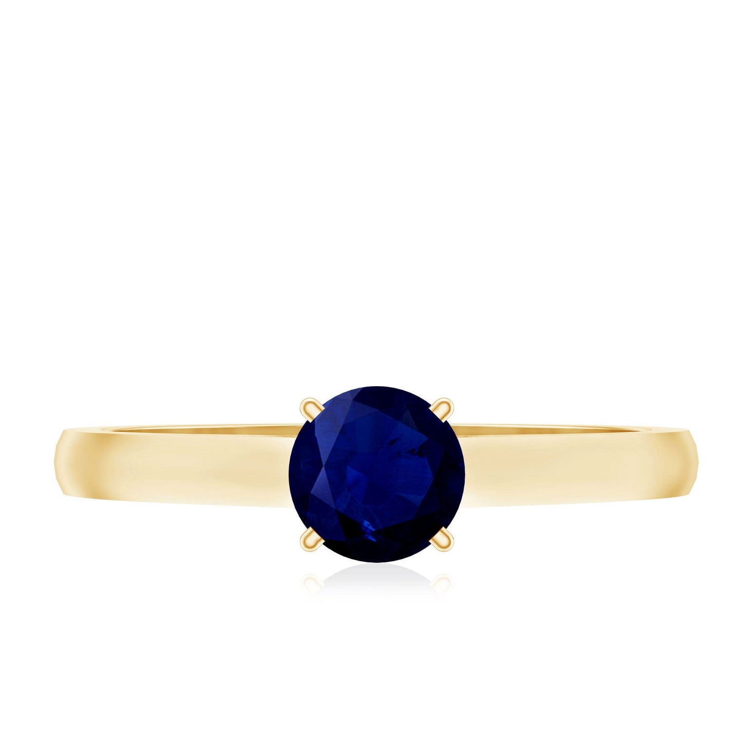 Natural Blue Sapphire Solitaire Ring in Basket Setting