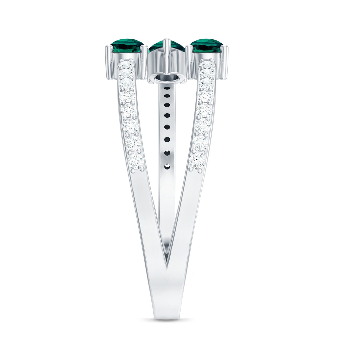 Certified Pear Shape Lab Grown Emerald Diamond Cocktail Ring