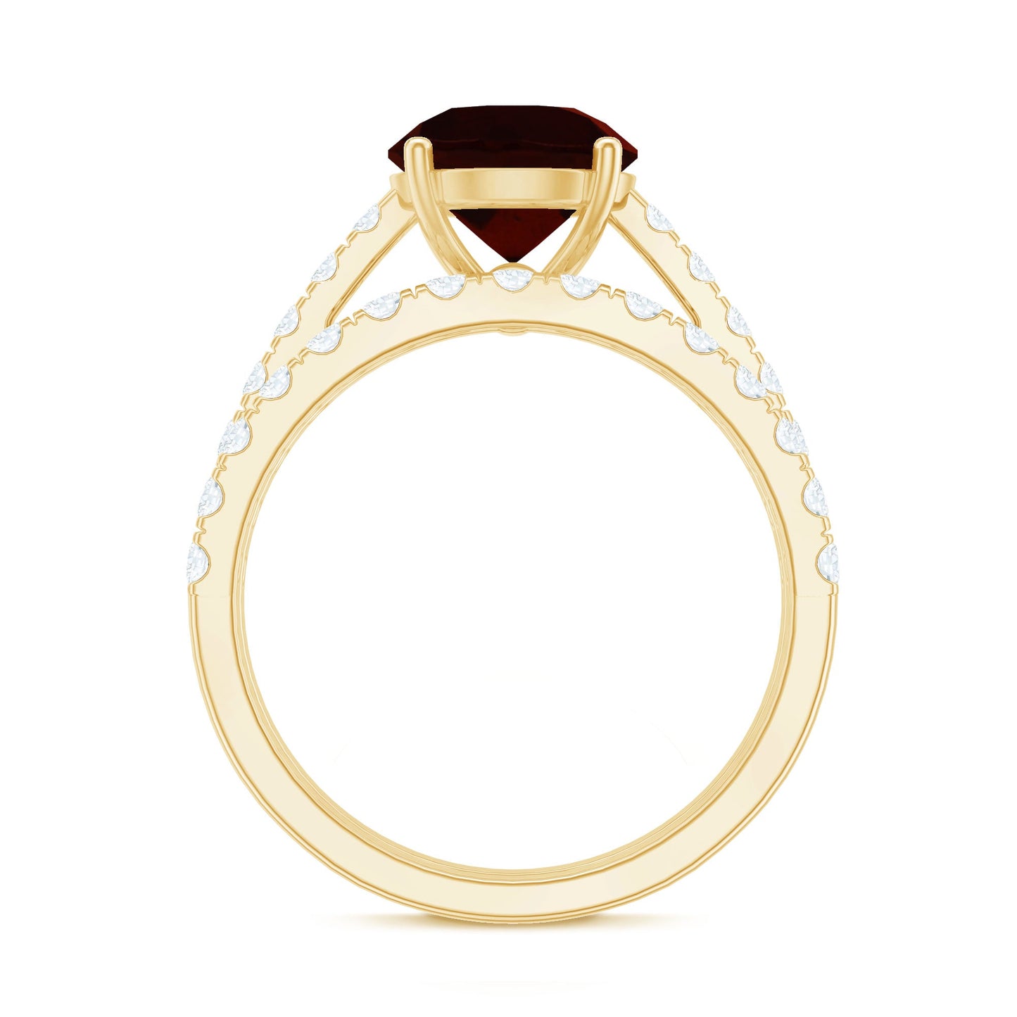Certified Real 8mm Garnet Wedding Bridal Ring Set of 2