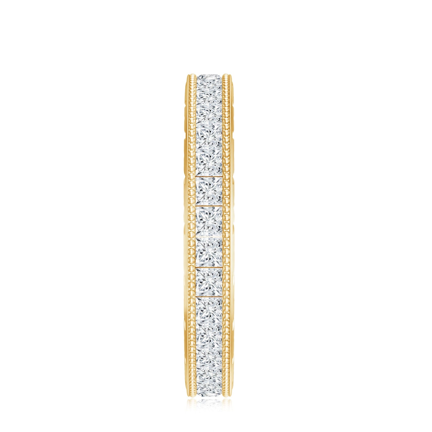 Certified Princess Cut Lab Grown Diamond Eternity Wedding Band