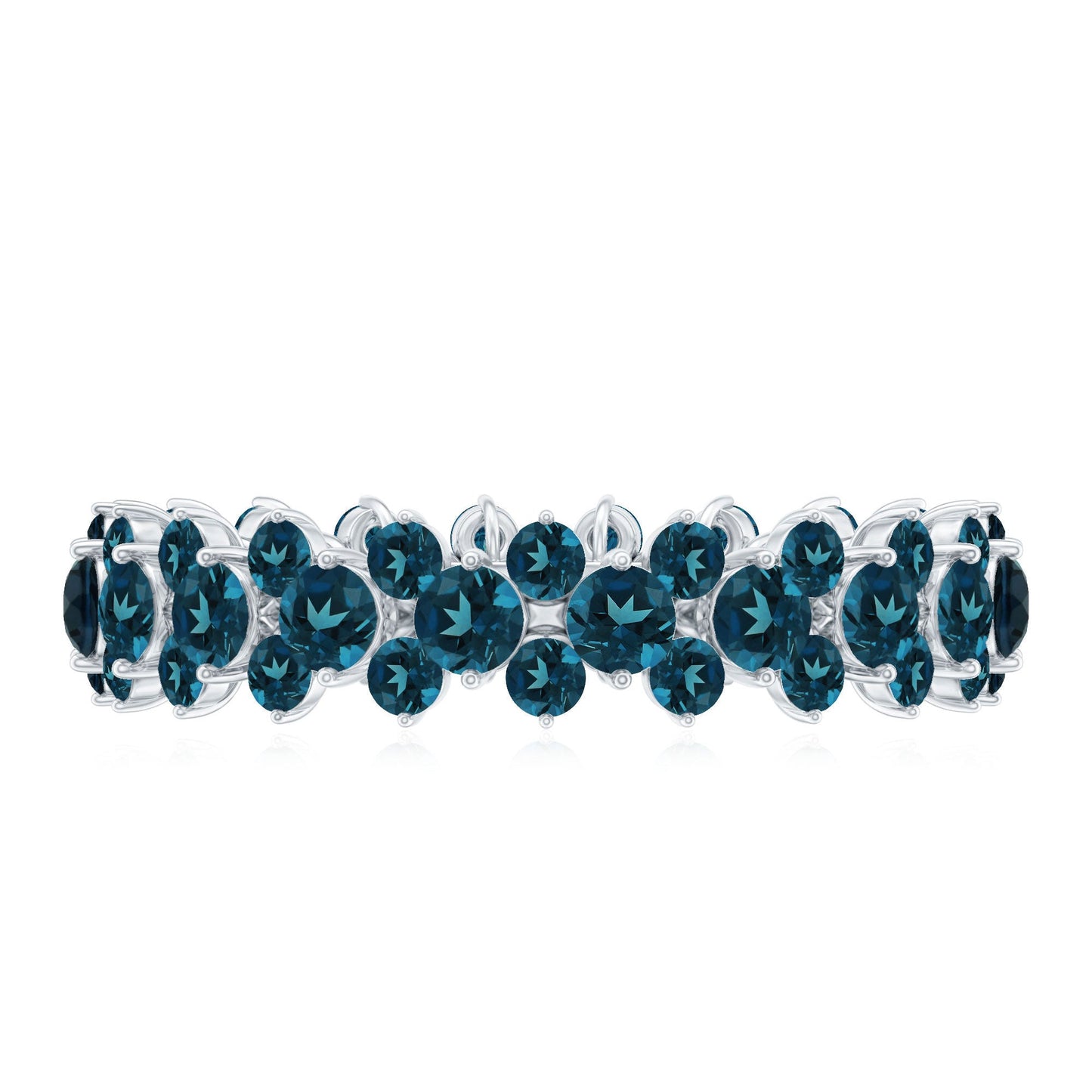 London Blue Topaz Cluster Eternity Band Ring