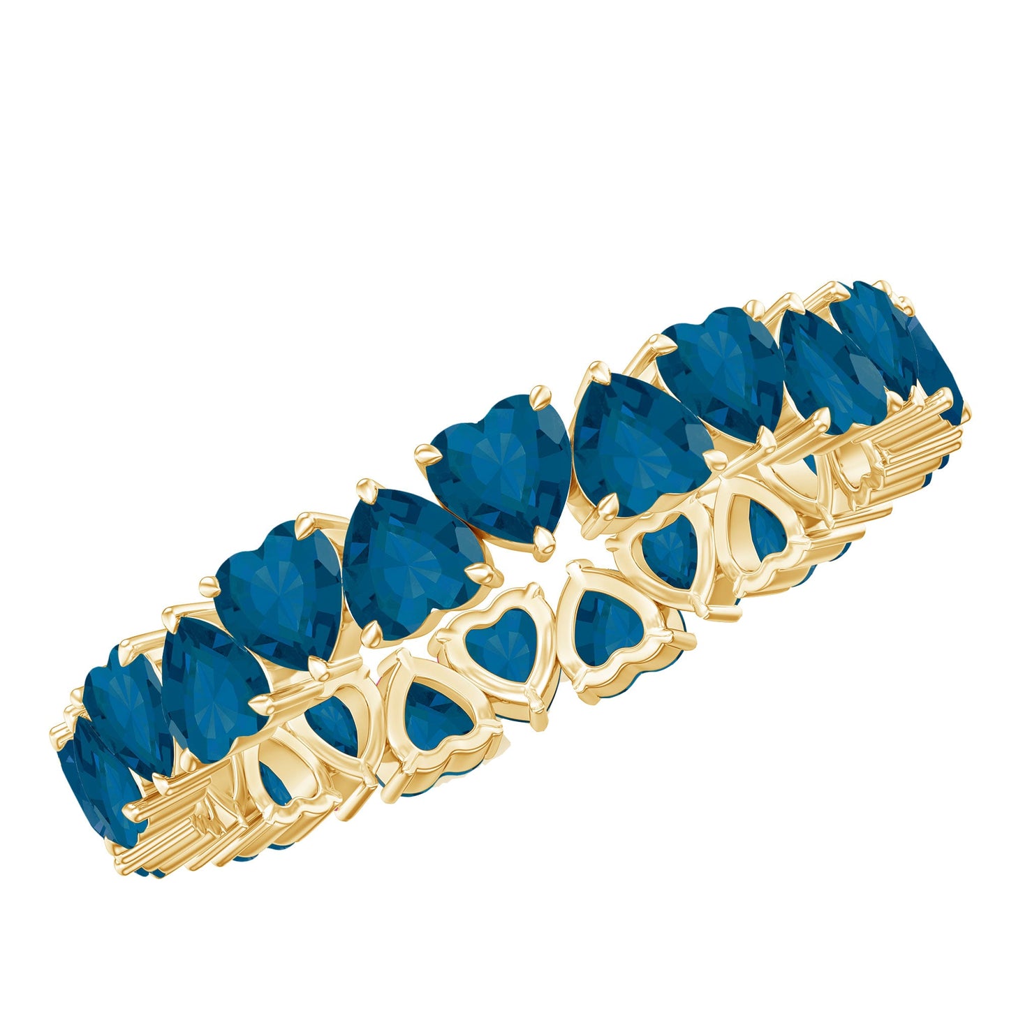 London Blue Topaz Heart Eternity Band Ring