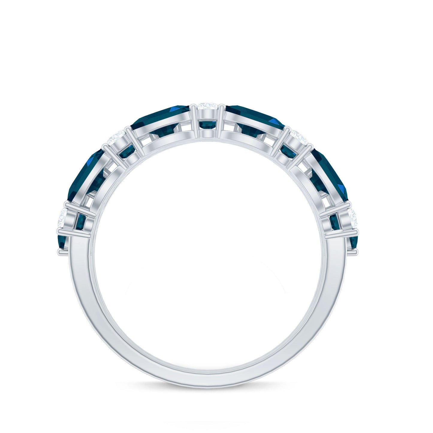 Natural London Blue Topaz and Diamond Statement Ring