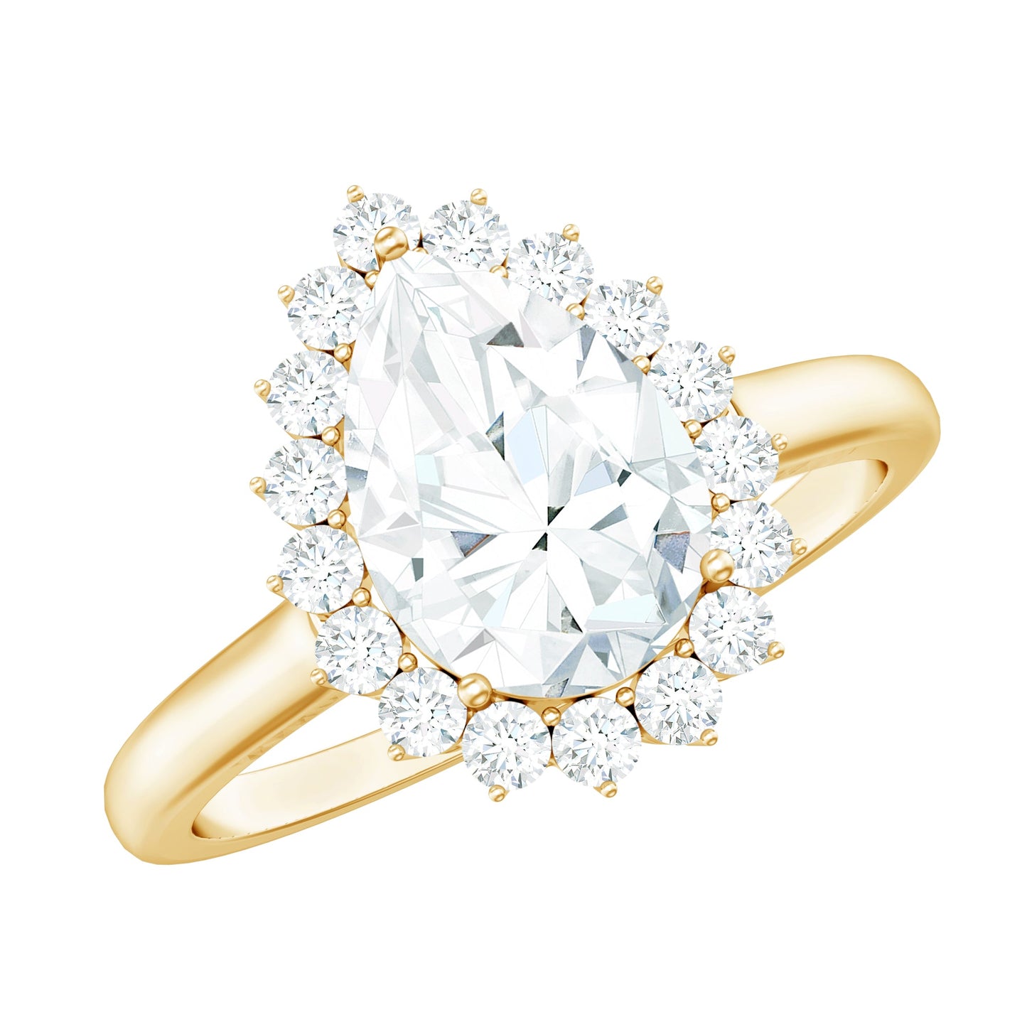 Certified Pear Cut Engagement Ring With Moissanite