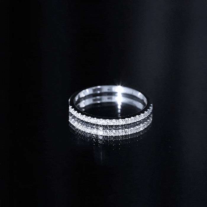 Certified Moissanite Simple Half Eternity Ring