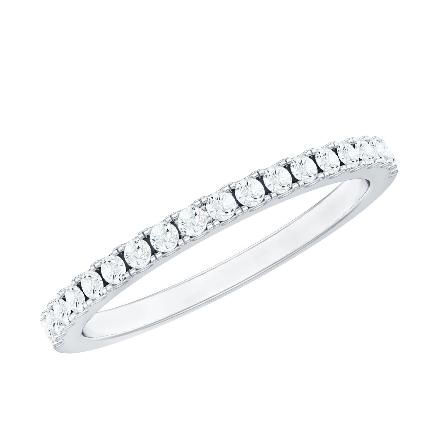 Certified Moissanite Simple Half Eternity Ring
