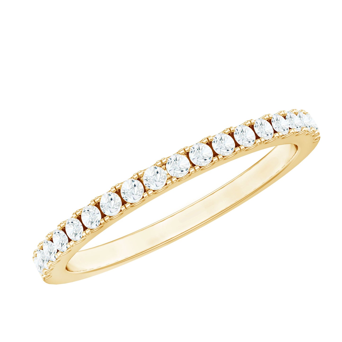 Certified Moissanite Simple Half Eternity Ring