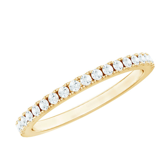 Certified Moissanite Simple Half Eternity Ring