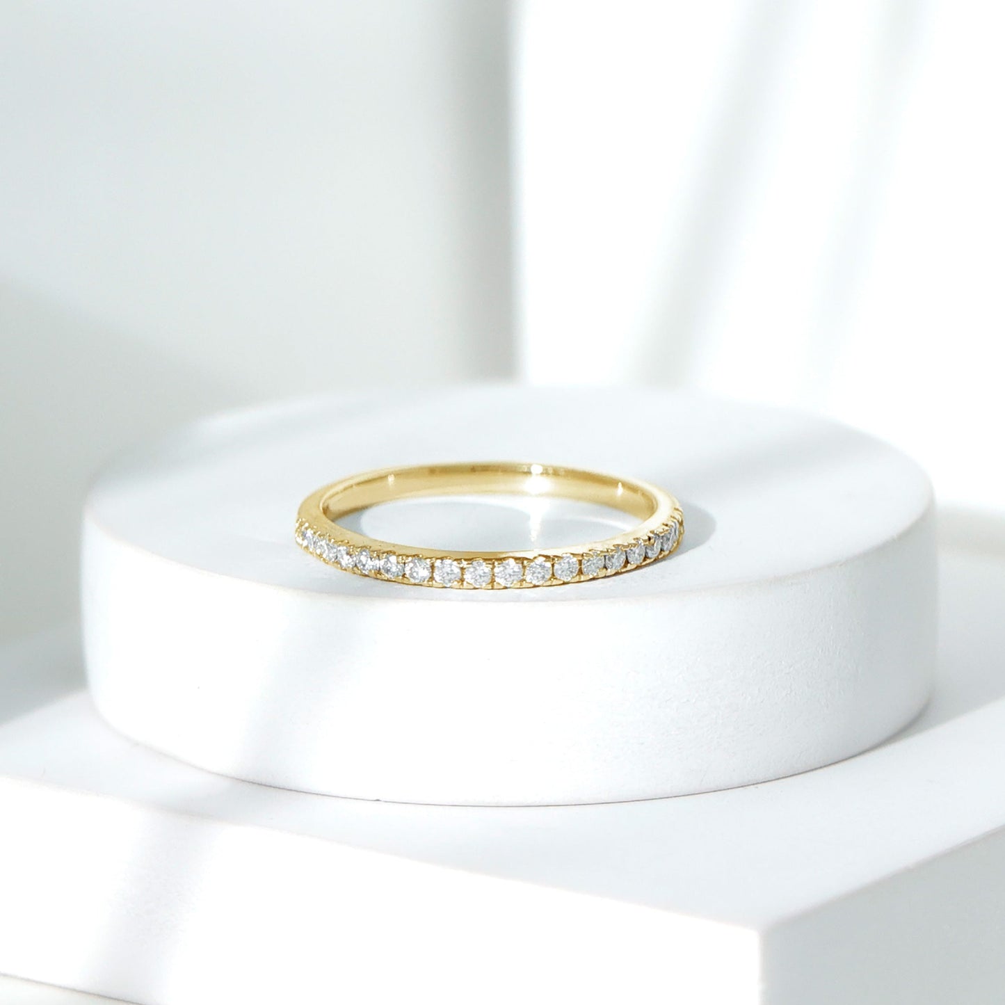 Certified Moissanite Simple Half Eternity Ring