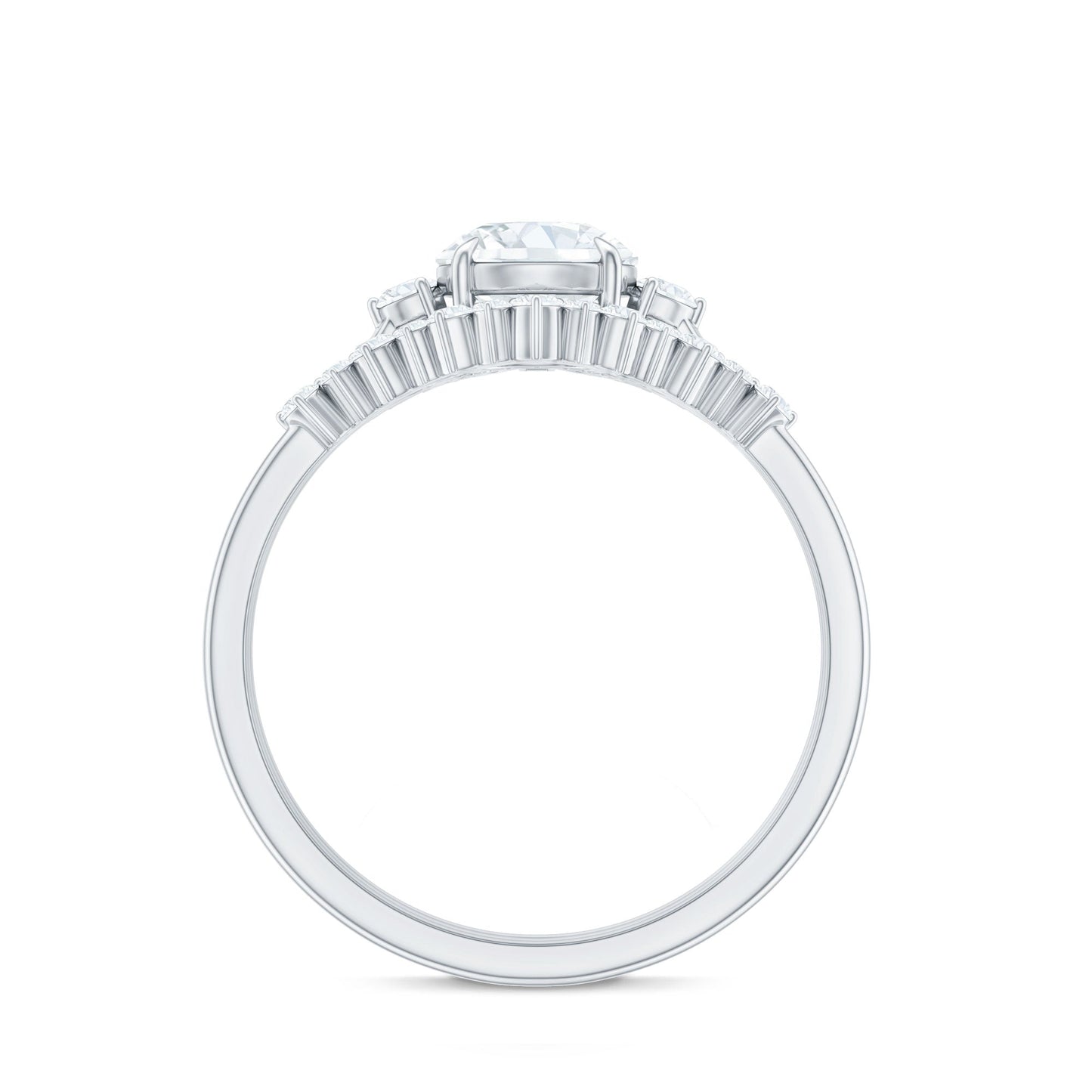 Vintage Inspired Moissanite 3 Piece Wedding Ring Sets