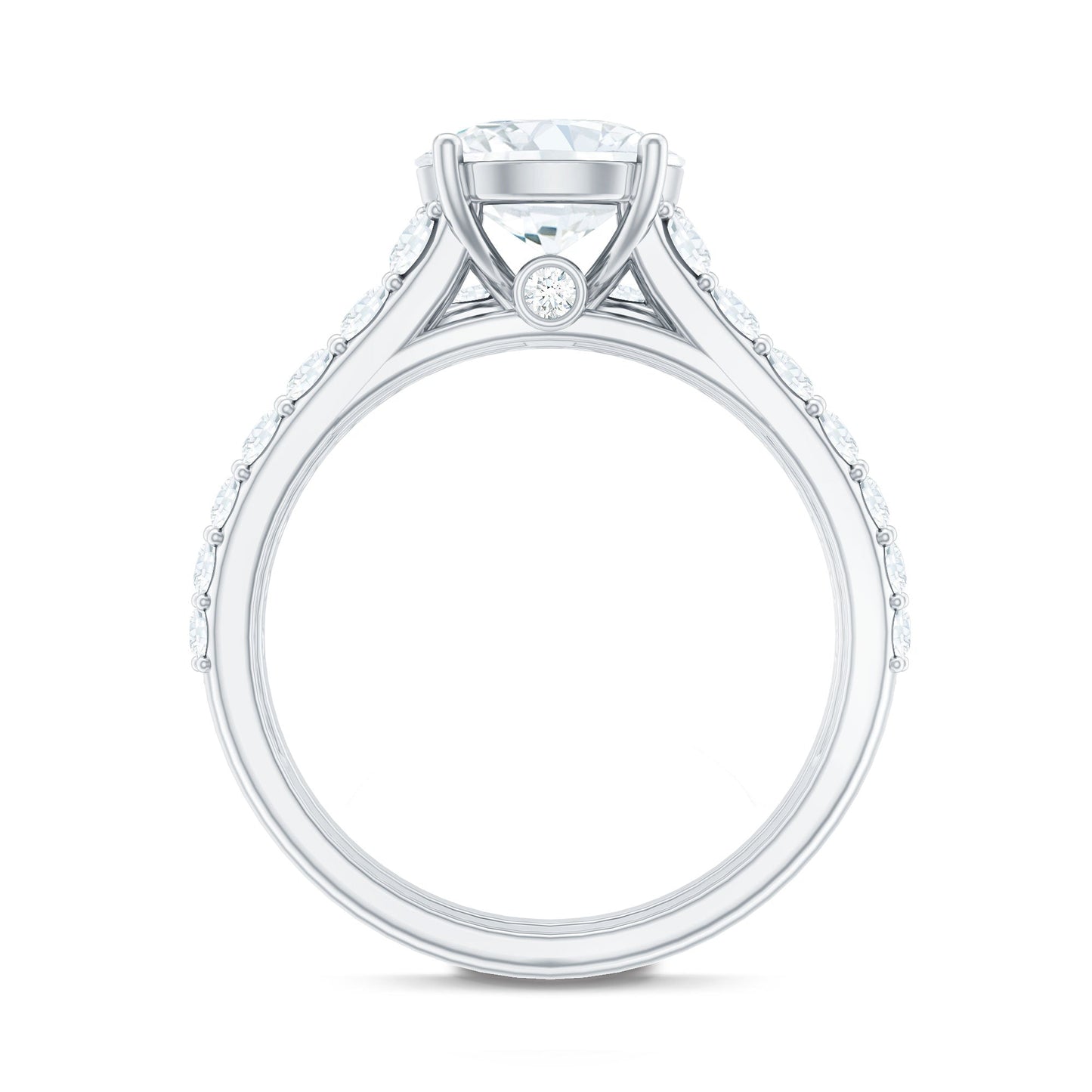 8 MM Zircon Wedding Ring Set in Prong Setting