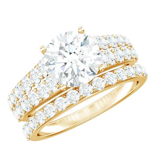 8 MM Zircon Wedding Ring Set in Prong Setting