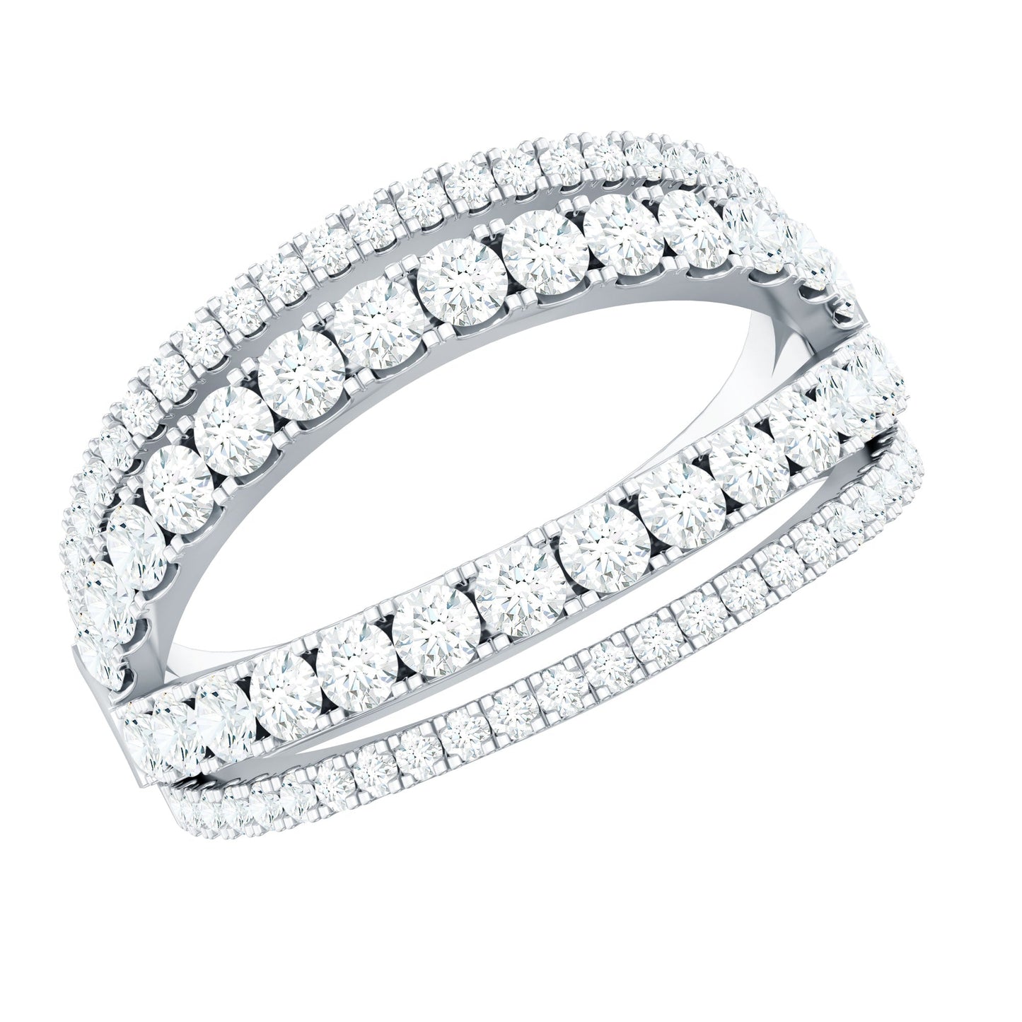 Certified Cubic Zirconia Designer Band Ring for Women