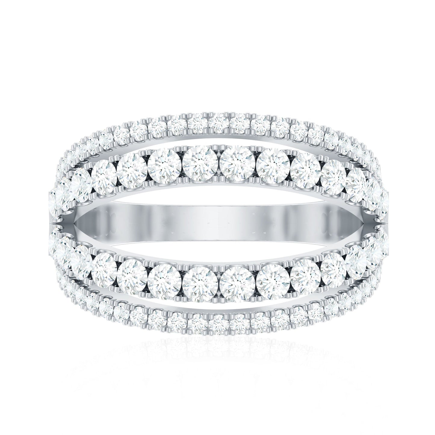 Certified Cubic Zirconia Designer Band Ring for Women
